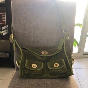 Coach Green Suede Shoulder Bag